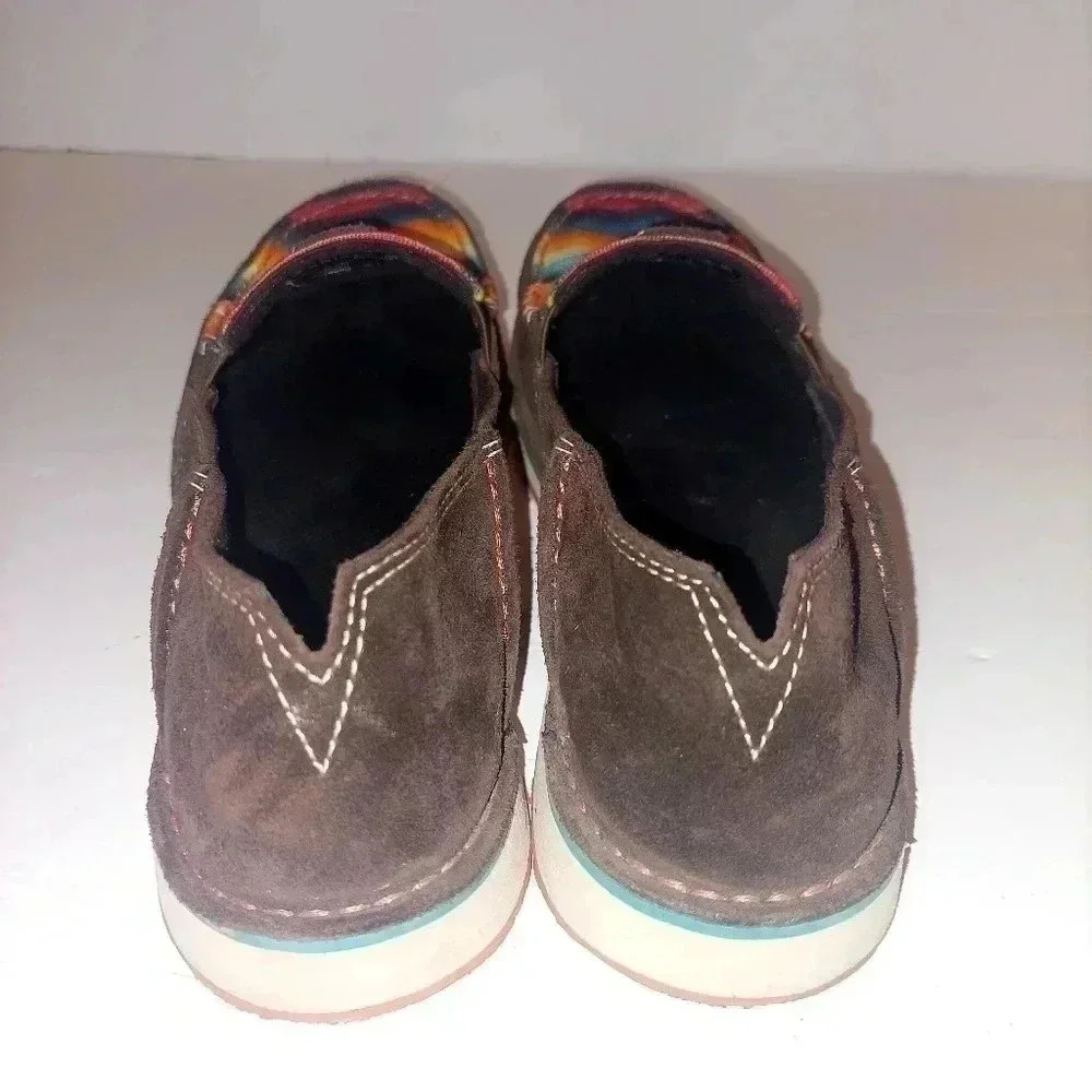 Ariat Womens Serape Cruiser Loafer Shoes Brown Suede Slip On Stripe Aztec 9 B - Picture 5 of 9
